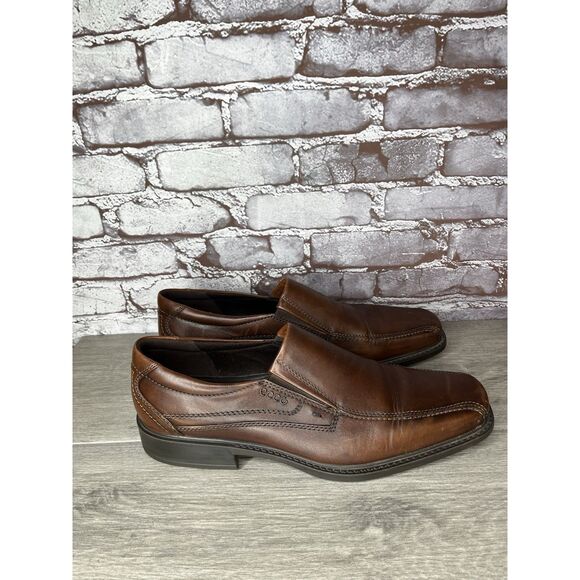 ECCO Brown Leather Slip On Casual Loafers Comfort Shoes Men Sz 47EU/13.5M US main image 15